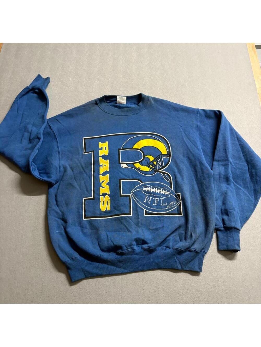 Vintage Los Angeles Rams Hanes Sweatshirt Mens XL Blue Crewneck NFL USA Made